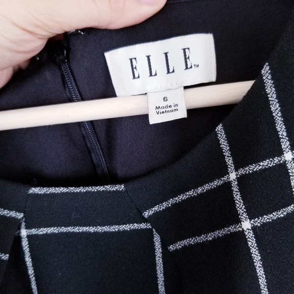 Elle Black Check Plaid Sleeveless Fit and Flare Dress - Picture 11 of 14